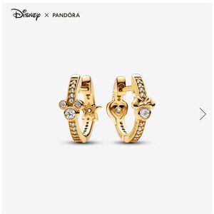 New Pandora Disney Mickey & Minnie Mouse Sprakling Hoop Earrings